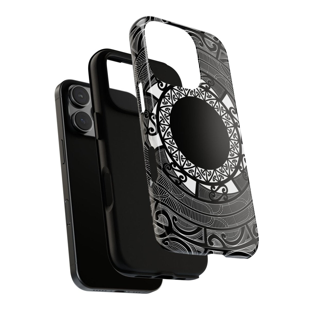 WOYC Tough Maori phone case featuring traditional Koko Samoa design for AU, NZ, and US models, durable and protective.