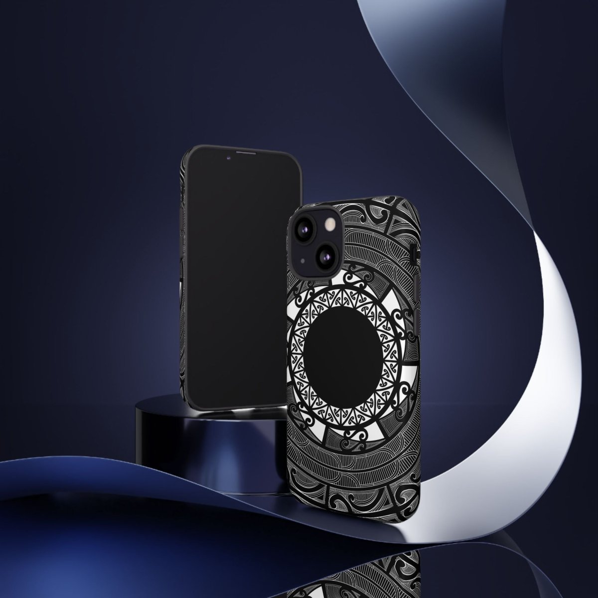 WOYC Tough Māori phone case with traditional Māori Koko Samoa design for AU, NZ, and US models, durable protective case.