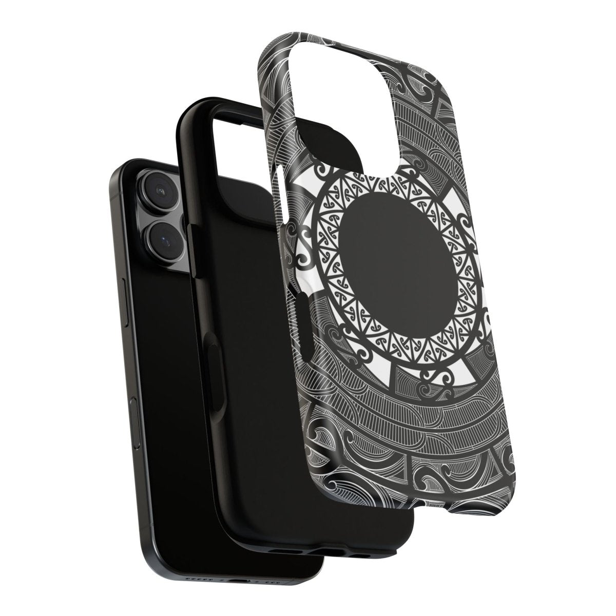 WOYC tough Maori phone case showcasing traditional Koko Samoa design for AU, NZ, and US models, durable protective cover.