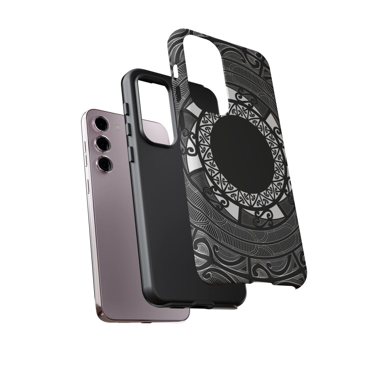 WOYC Māori tough phone case featuring traditional Samoan Koko design, protective cover for smartphones from AU/NZ/USA.