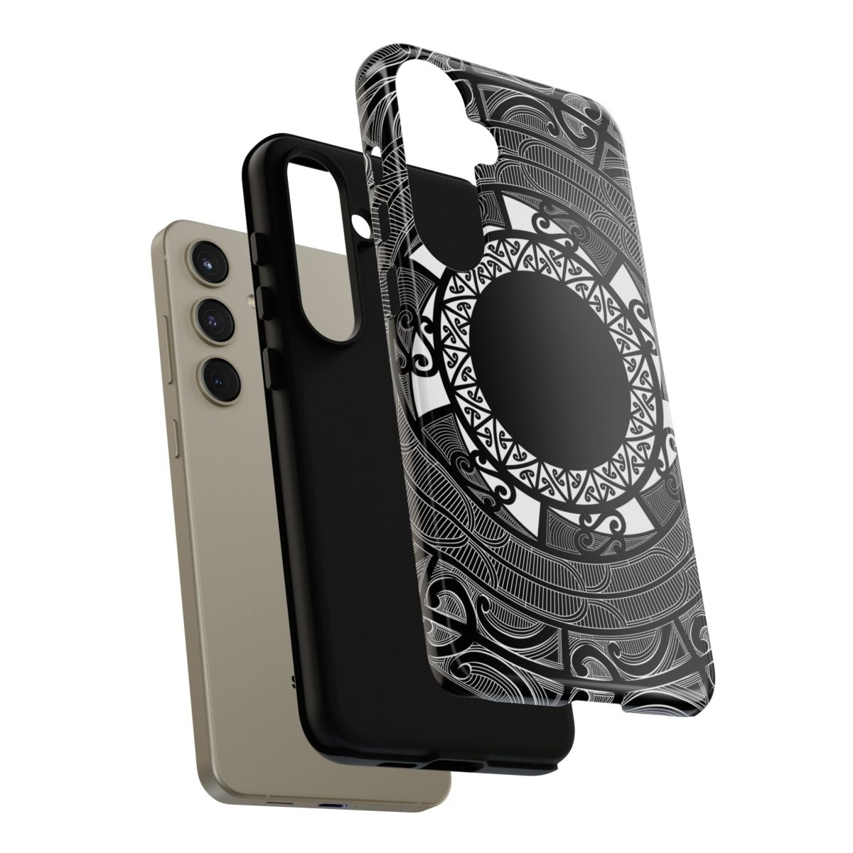 WOYC Māori tough phone case with traditional Koko Samoa design for AU, NZ, and USA models, featuring vibrant cultural artwork.