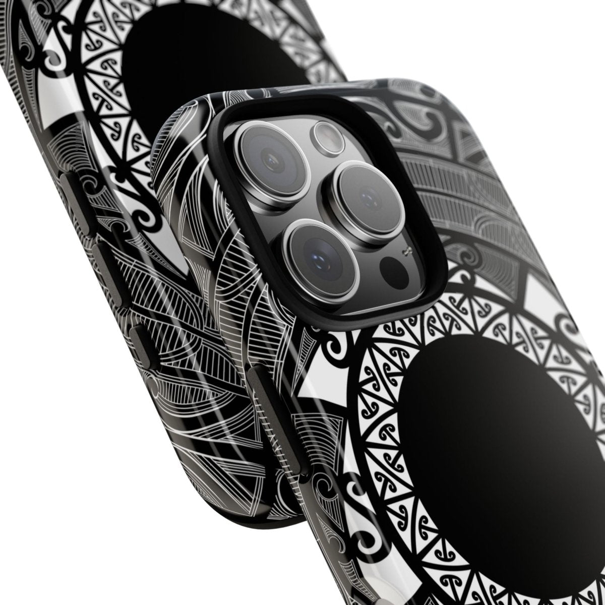 WOYC Māori Tough Phone Case featuring traditional Koko Samoa design, compatible with AU, NZ, and USA smartphones.