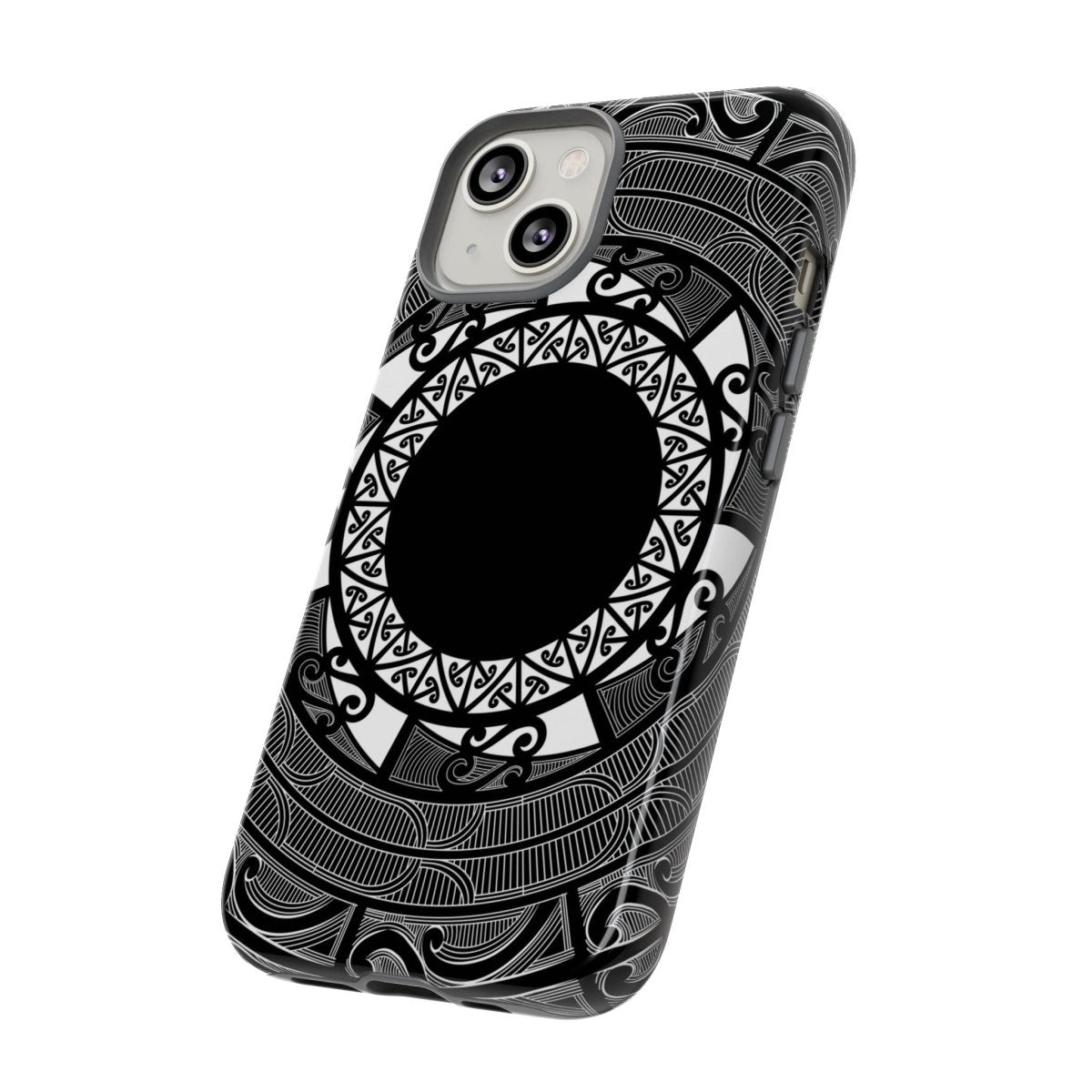 WOYC Māori tough phone case for AU/NZ/USA, featuring traditional Maori and Samoan design, protective and durable for smartphones.