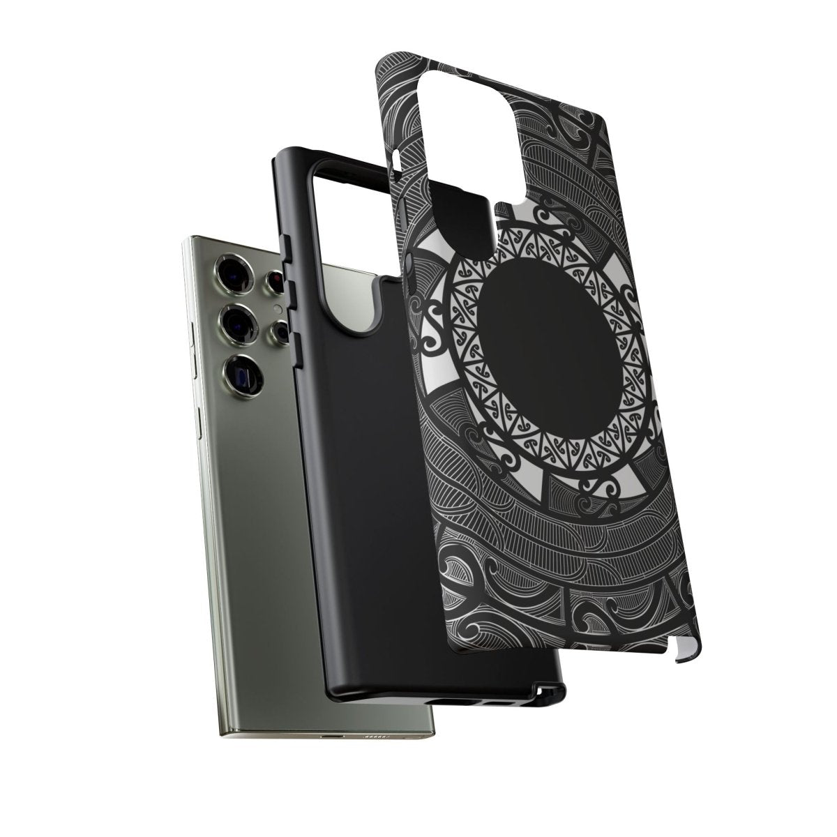 WOYC Tough Phone Case featuring Māori and Samoan designs, durable protective case for smartphones.