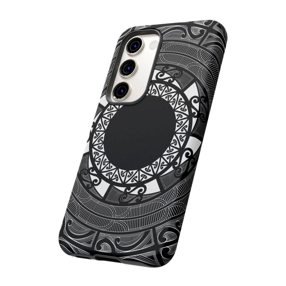 WOYC Māori tough phone case featuring traditional Koko Samoa design, durable protective cover for smartphones from AU/NZ/USA.