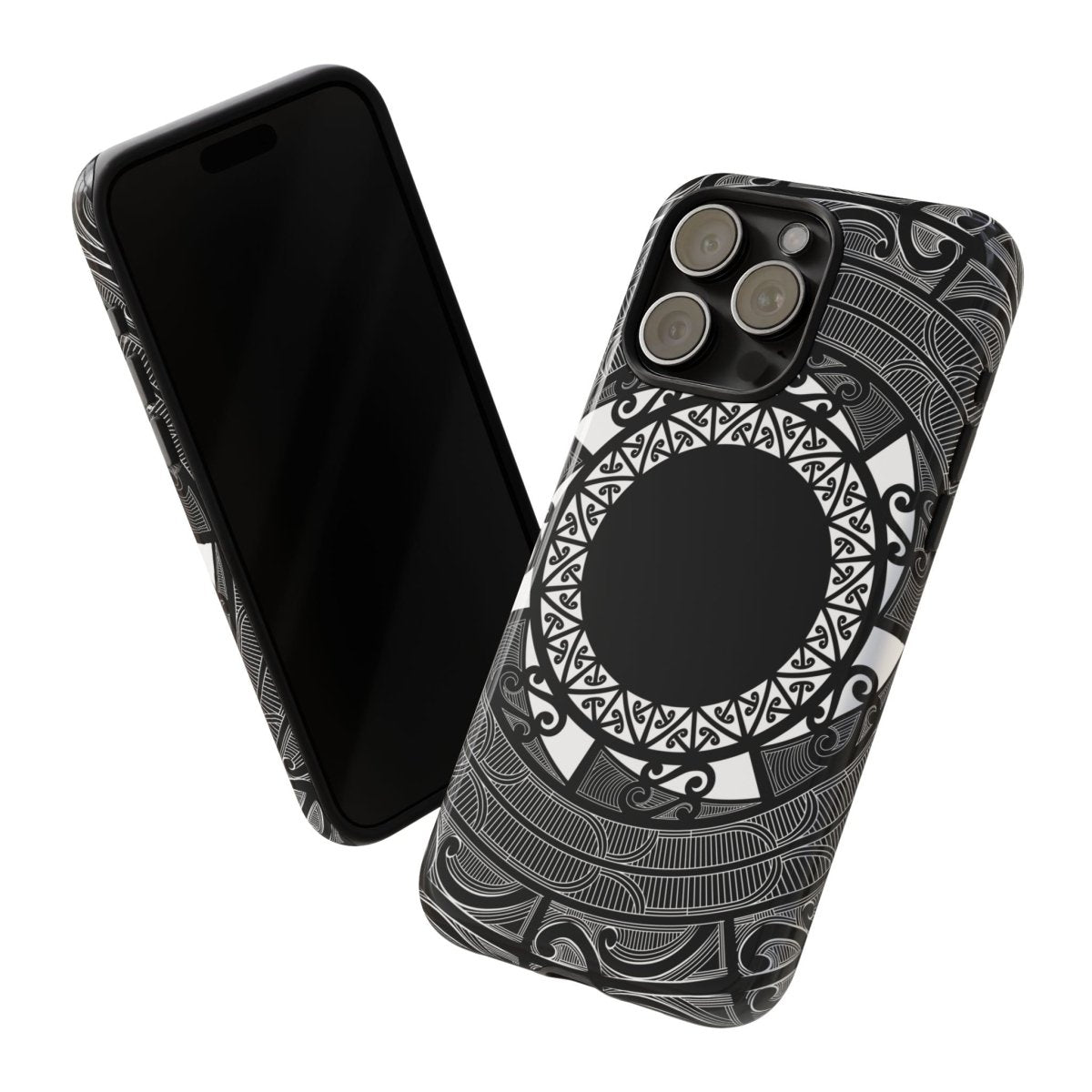 WOYC Māori tough phone case with traditional Polynesian patterns for AU, NZ, and US compatible smartphones.