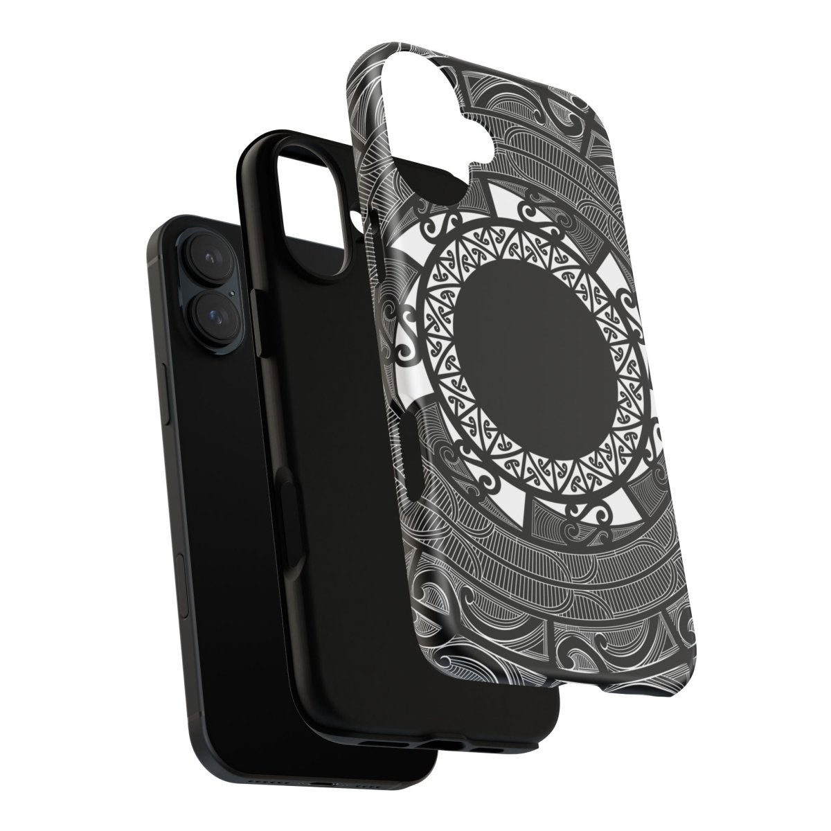 WOYC Tough Māori phone case featuring vibrant traditional Maori and Samoan designs on durable protective material.