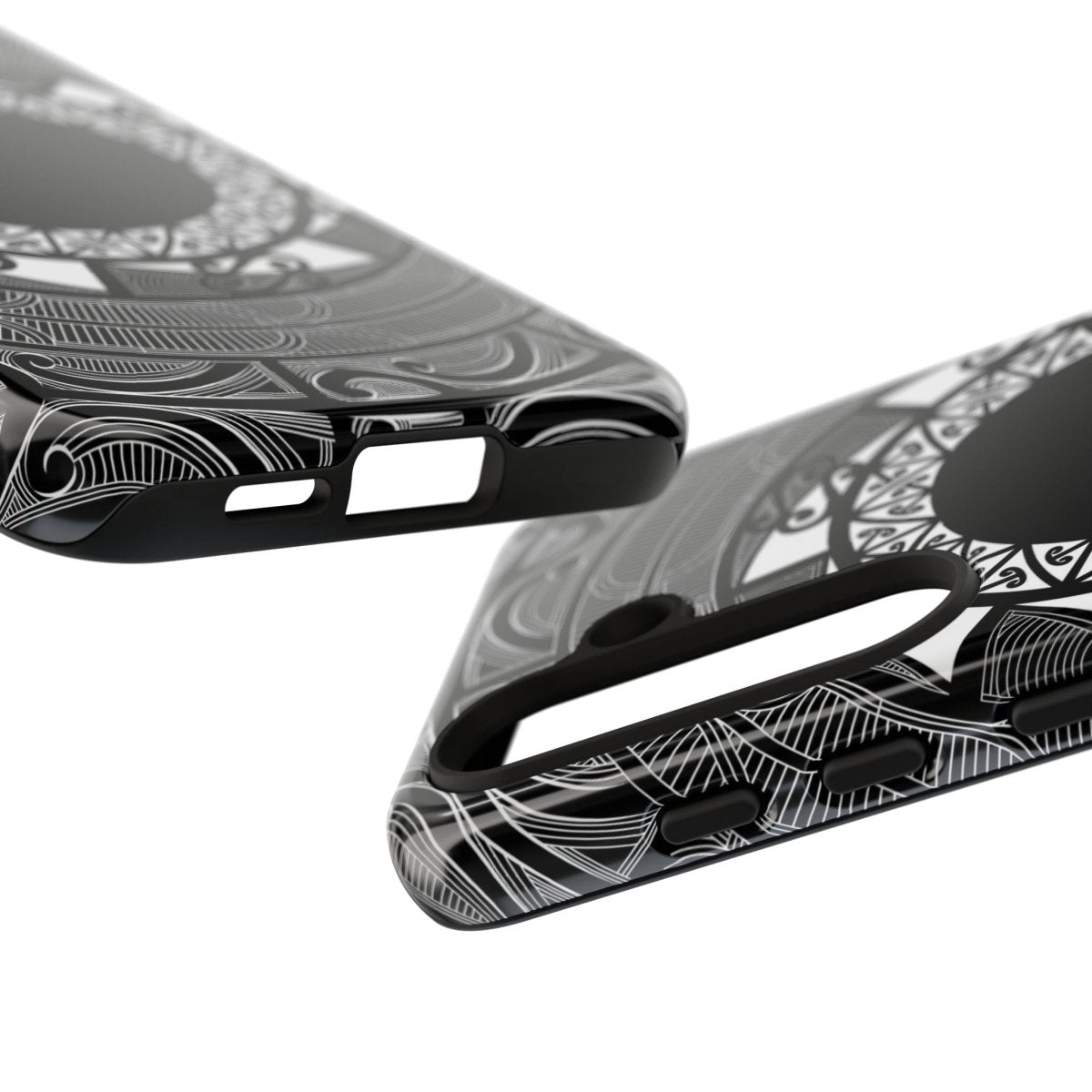 WOYC Tough Phone Case featuring Māori and Samoan Koko designs, durable protection for smartphones with vibrant cultural artwork.