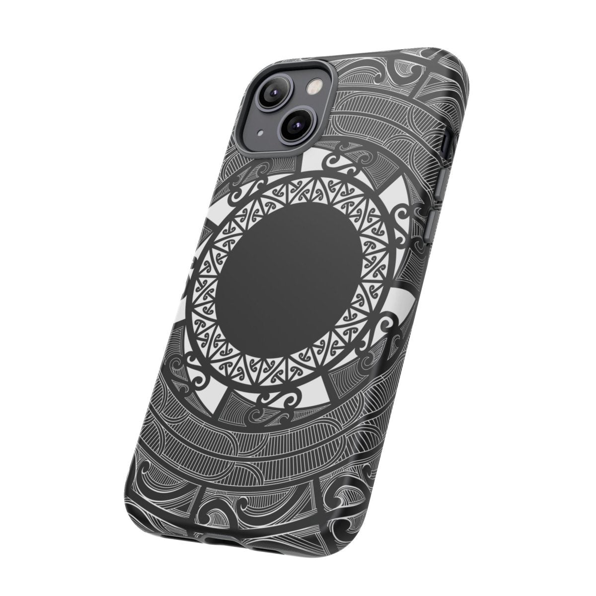 WOYC Māori tough phone case featuring traditional Polynesian patterns, designed for durability and style on smartphones.