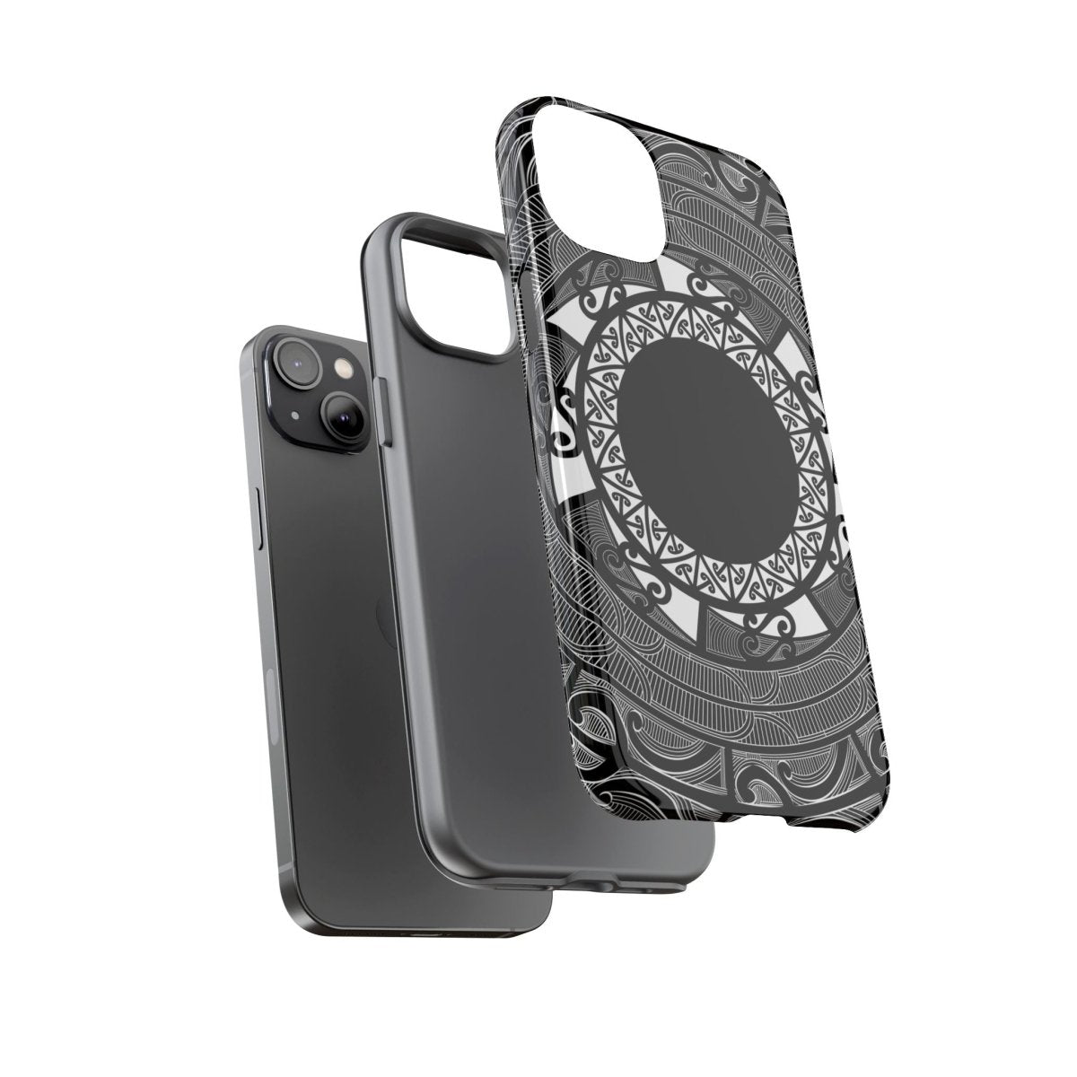 WOYC Tough Māori phone case featuring traditional Māori Koko Samoa design, compatible with AU, NZ, and USA models.