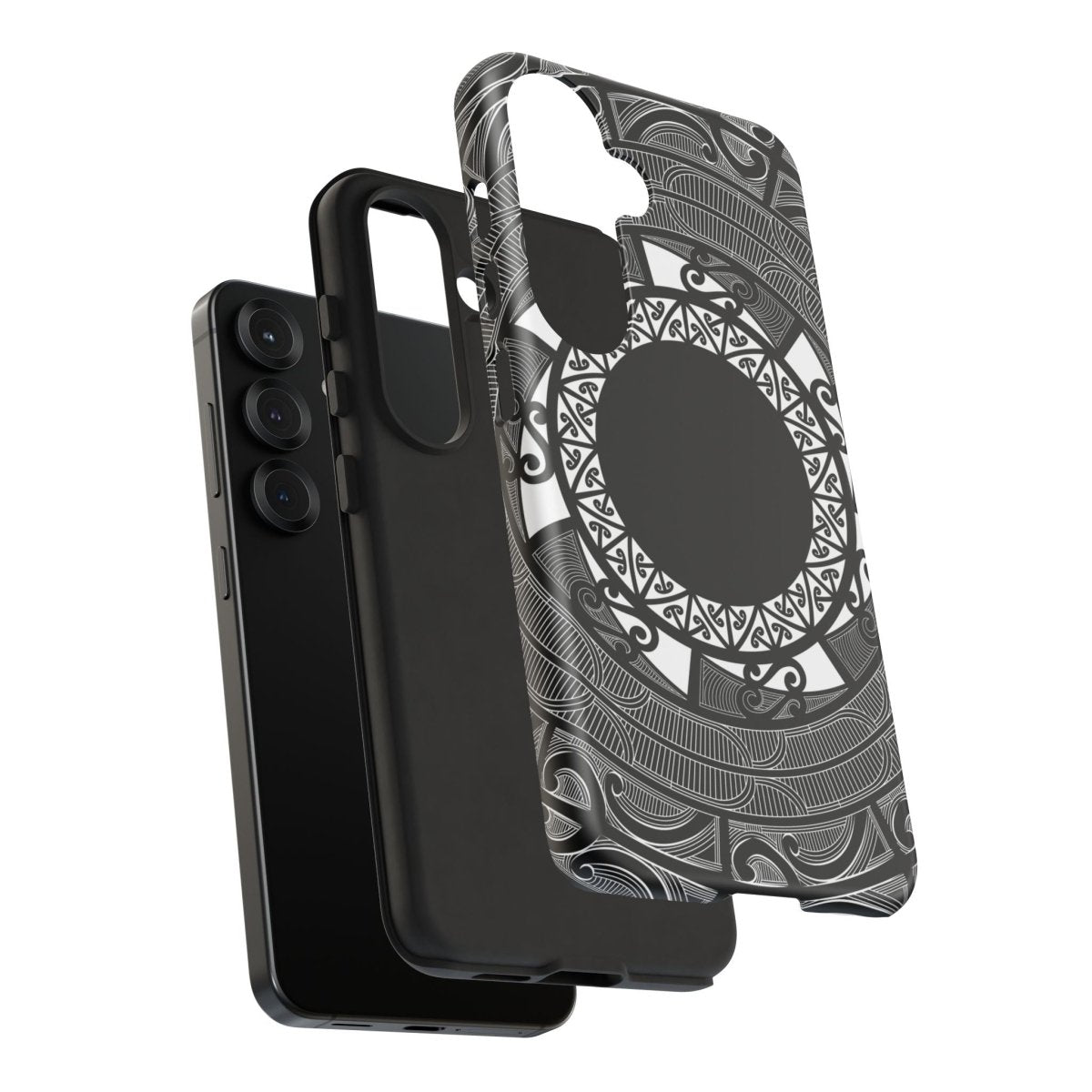 WOYC Tough Phone Case featuring Māori design with Koko Samoa motifs, designed for durability and protection.