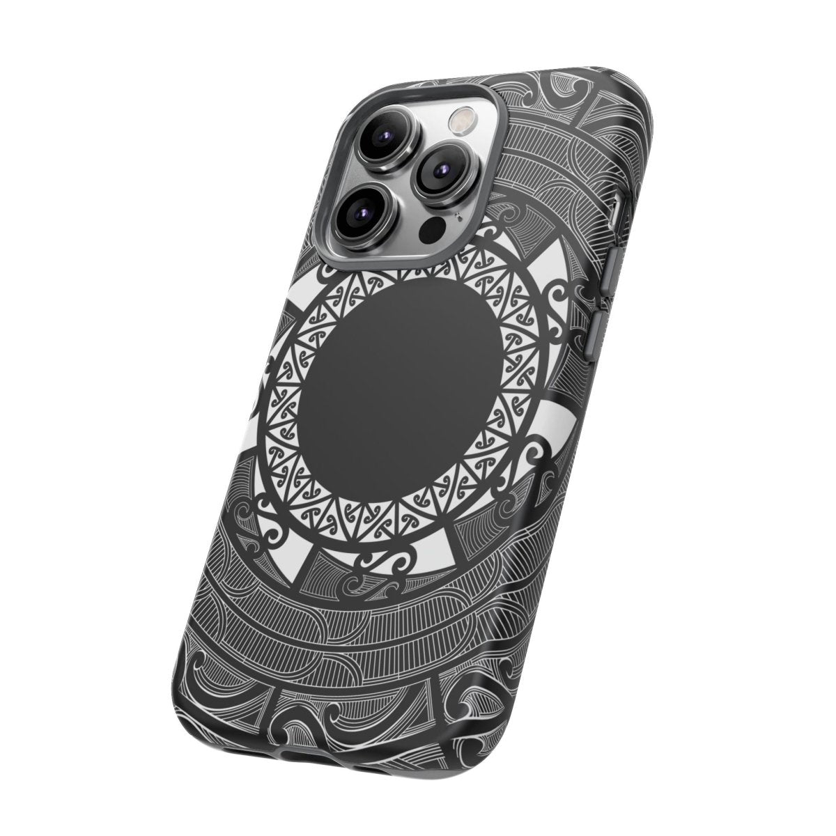WOYC Maori tough phone case featuring traditional Māori and Samoan designs for durable protection.