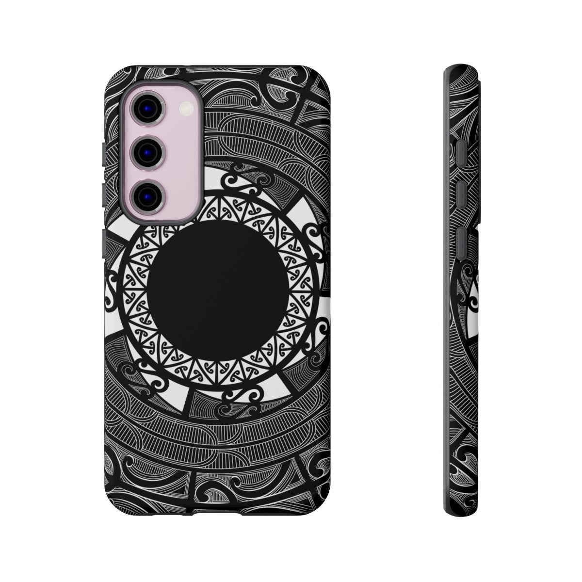 Māori tough phone case with Koko Samoa design, durable protective cover for mobile phones.