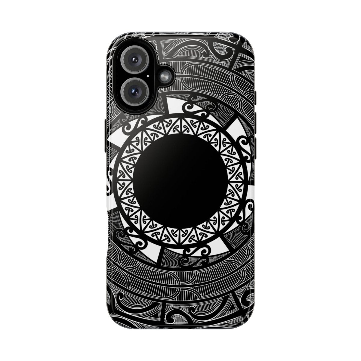 WOYC Māori Tough Phone Case for AU, NZ, and USA, featuring traditional Polynesian Koko Samoa design on durable protective case.