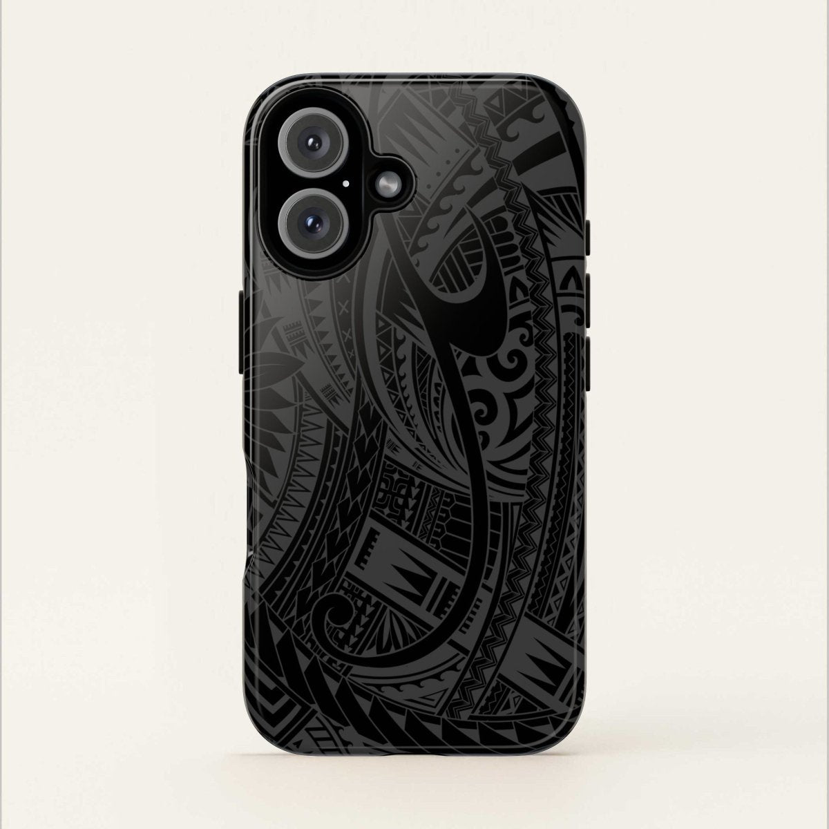 WOYC Warrior tough phone case for AU/NZ/USA with bold tribal design, durable protective cover for smartphones.
