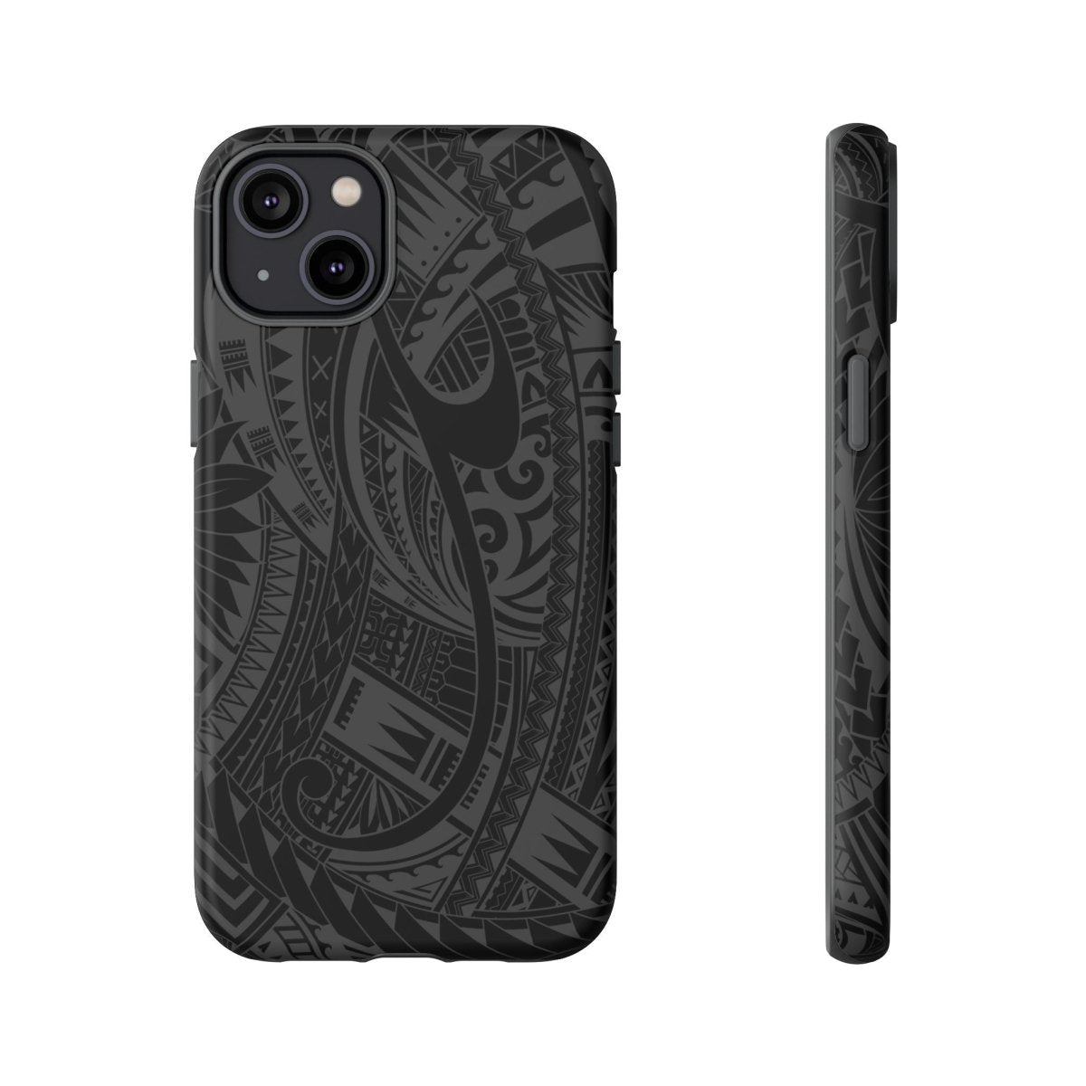 WOYC Warrior tough phone case in black with tribal design, fits AU, NZ, and US models, provides rugged protection.