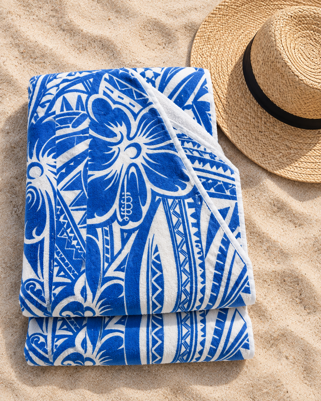 Beach Towel laid flat, the whole print visible