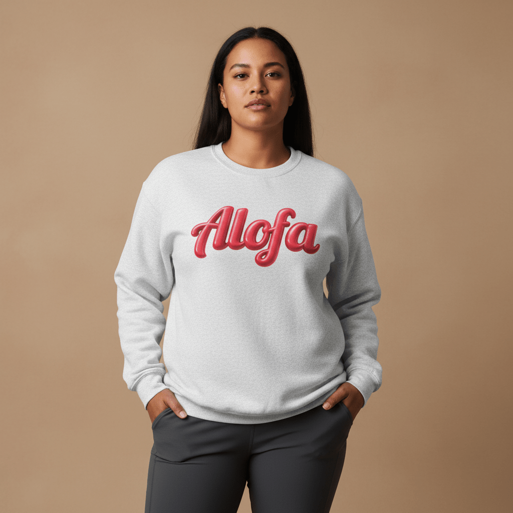 Unisex heavy sweatshirt by Monster Digital featuring the Alofa design, with bold Samoa-themed artwork and comfortable fit.
