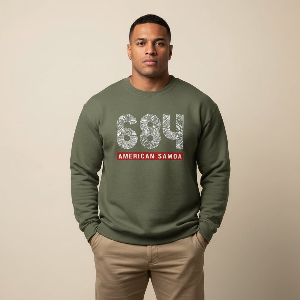 Unisex heavy sweatshirt by Monster Digital featuring American Samoa design, personalized with "The Koko Samoa" text.