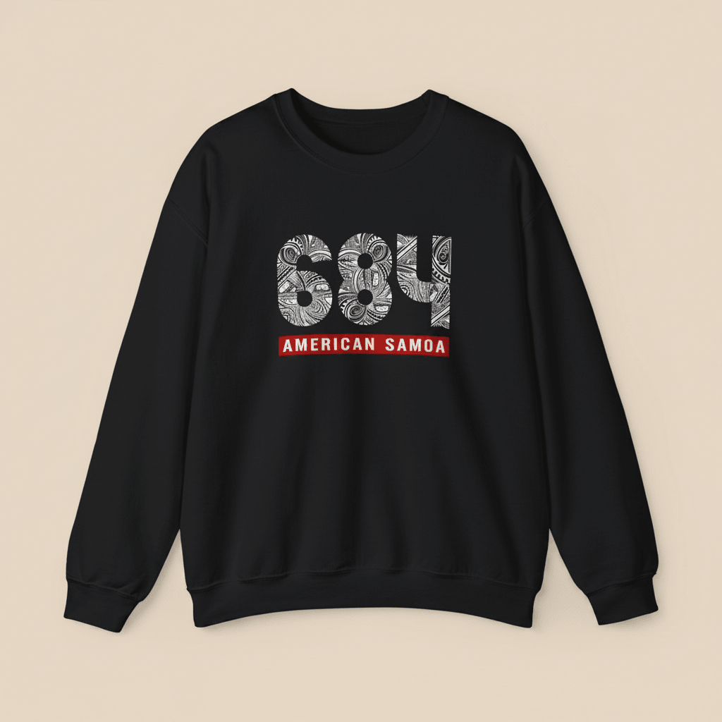 Unisex heavy sweatshirt by Monster Digital featuring American Samoa design, personalized with USA, in dark fabric with graphic print.