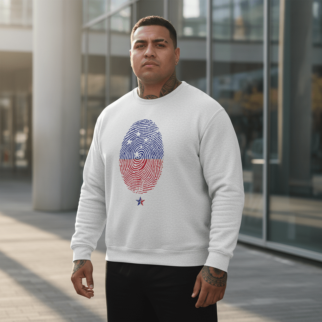 Unisex heavy sweatshirt with personalized "My Identity" design, showcasing a comfortable, casual fit.
