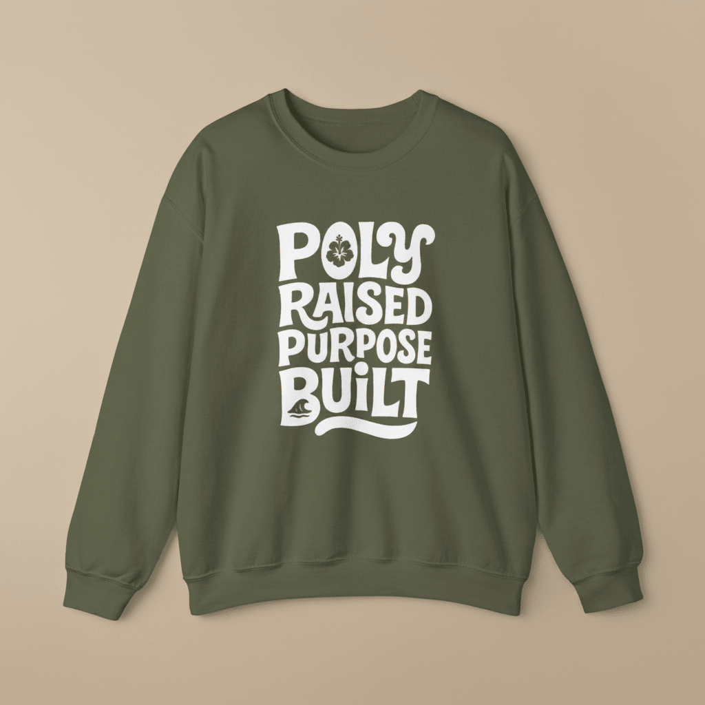 Unisex heavy polyester sweatshirt by Monster Digital featuring personalized raised design with USA flag details.