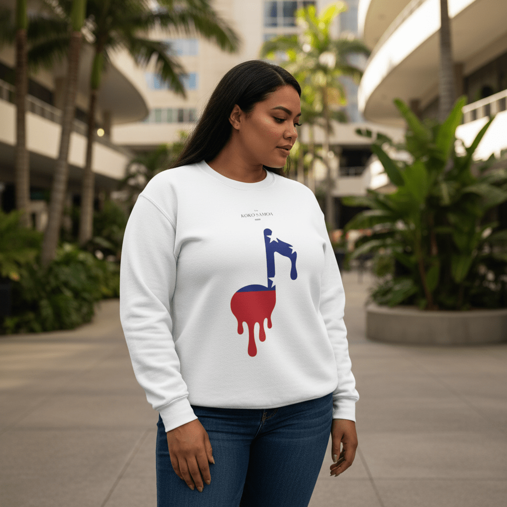 Unisex heavy sweatshirt featuring Samoan note design by Monster Digital, personalized with custom details, in a cozy style.
