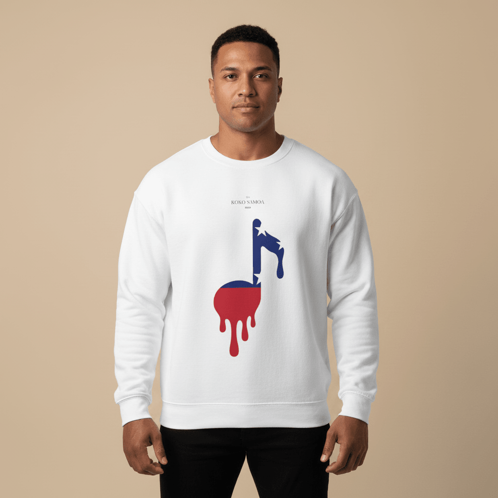 Unisex heavy sweatshirt by Monster Digital featuring a personalized Samoan note design in bold print.