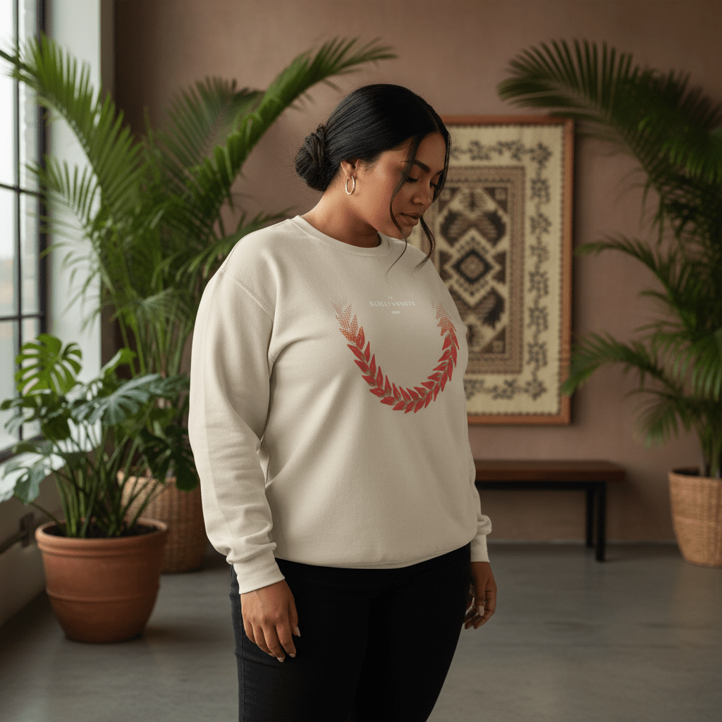 Unisex heavy sweatshirt by Monster Digital featuring Ula Fala design, casual fit, in a cozy, warm fabric suitable for all genders.