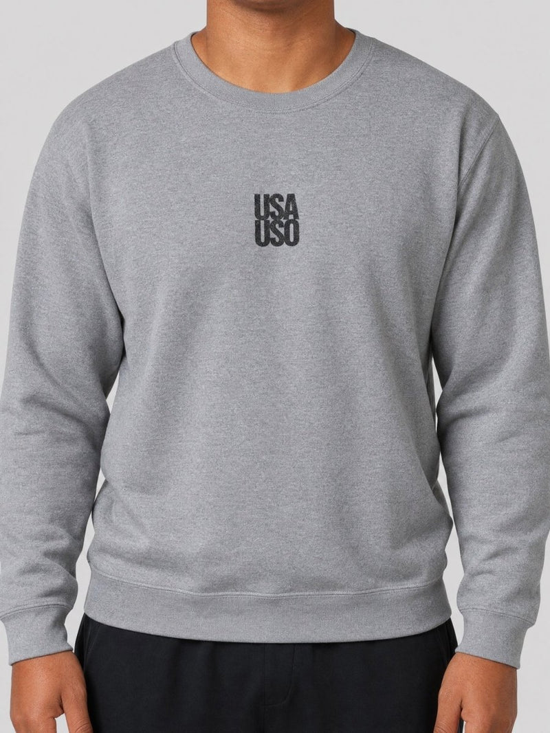 Unisex Heavy Sweatshirt  — USA USO  - Black Embroidered - AU/NZ/USA