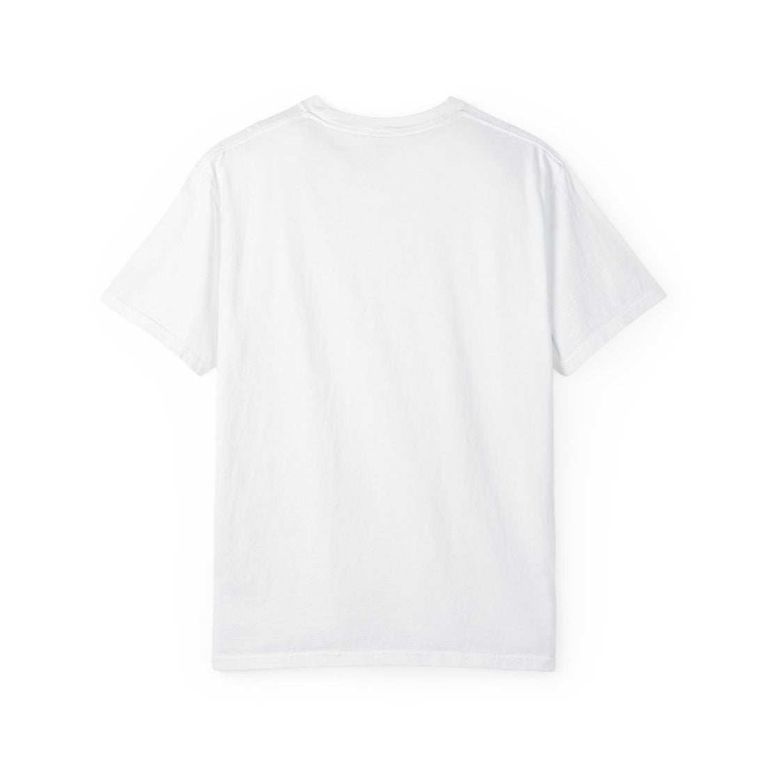 The back of the white Samoan Samurai unisex tee, plain with no print