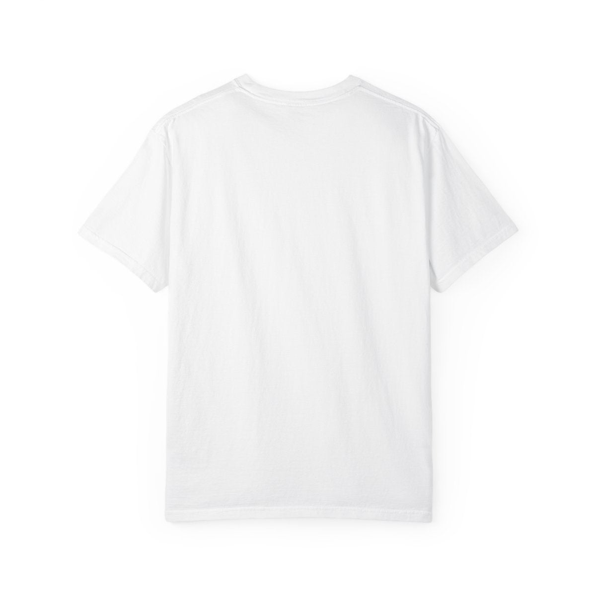 The back of the white Samoan Samurai unisex tee, plain with no print