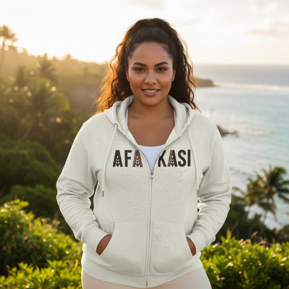 Unisex Zip Hoodie - AFAKASI - AU/NZ/USA - The Koko Samoa