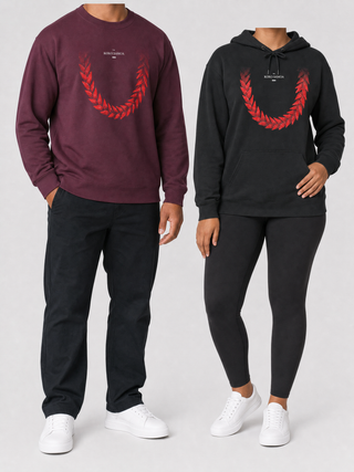 Black Friday Pair gift set: Unisex Heavy Sweatshirt - Ula Fala and Hoodie - Ula Fala, shown together.