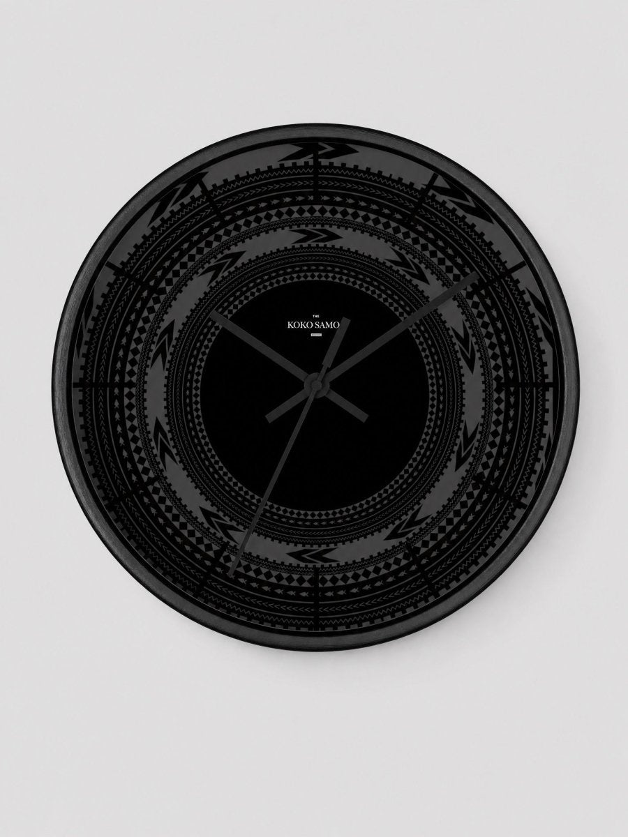 Wall Clock 10"/25cm - Black Pe'a - AU/NZ/USA - The Koko Samoa