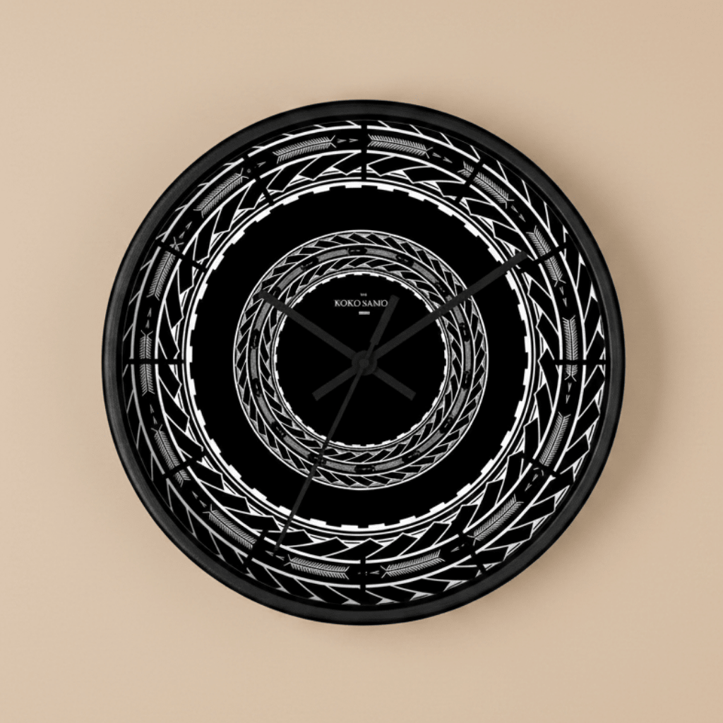 Wall Clock 10"/25cm - Samoan Arrows - AU/NZ/USA