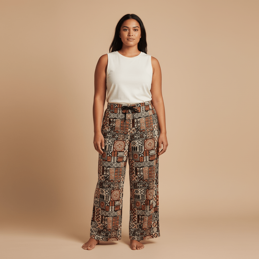 Women’s Elei pajama pants featuring tropical print and relaxed fit, perfect for comfortable sleepwear.