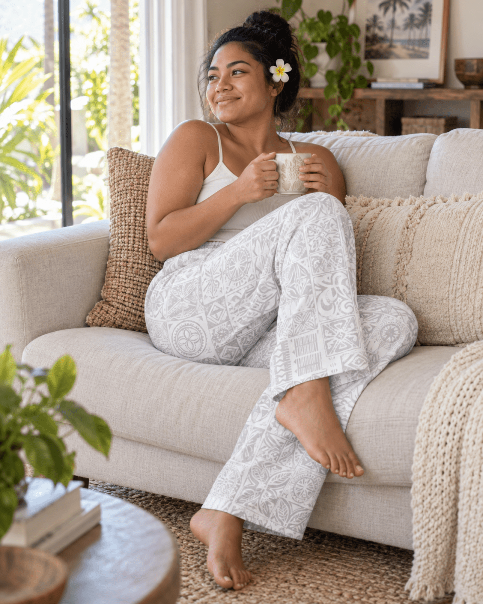 Women's Pyjama Pants - White Sunday - The Koko Samoa