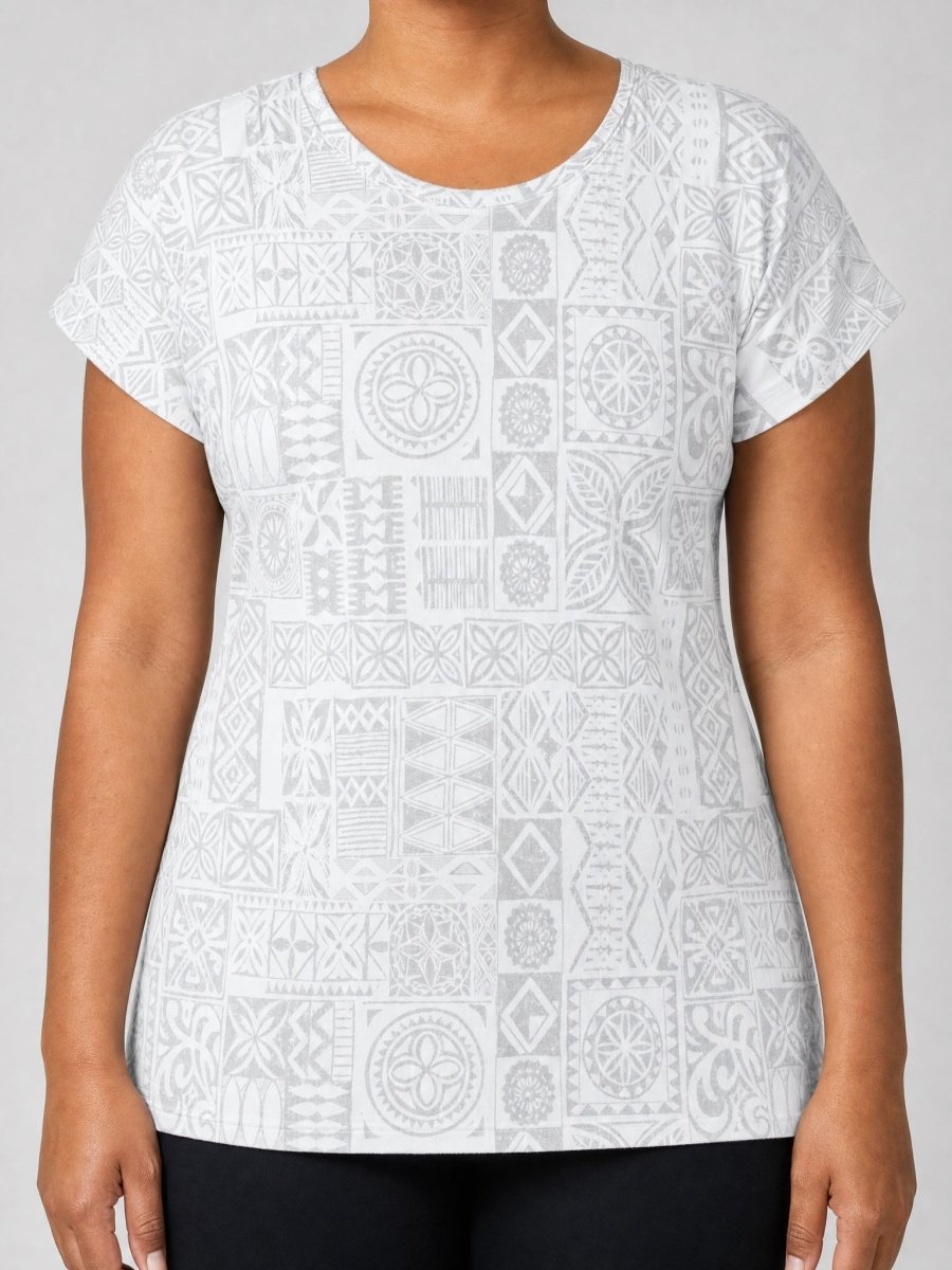 Women's Short Sleeve Shirt - White Sunday - The Koko Samoa