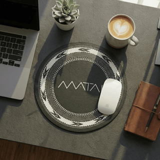 Round leather mouse mat by WOYC with a smooth surface, perfect for home decor, available in AU, NZ, and USA.