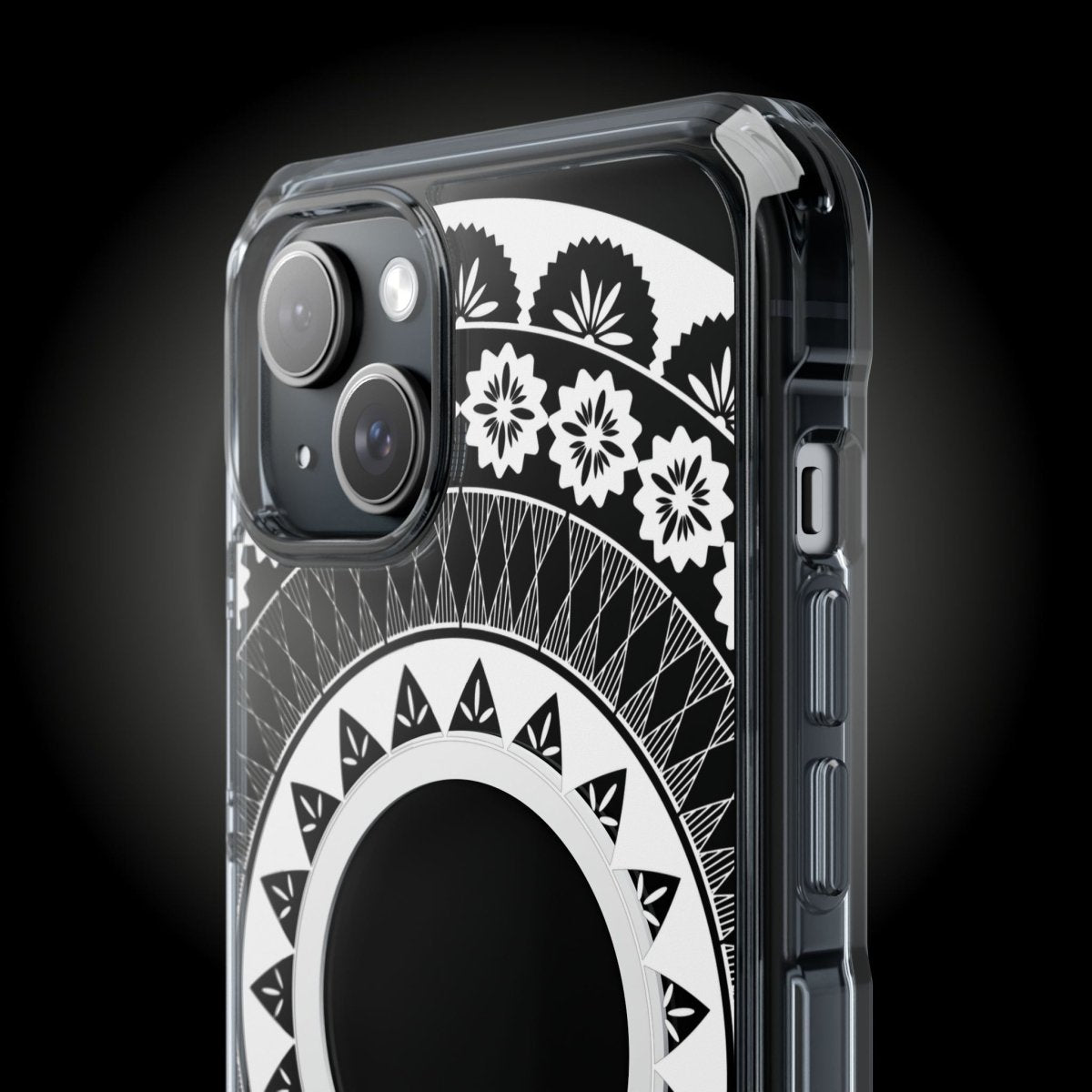 PasifikaOne MagSafe clear case for iPhone 16, featuring Fiji design, transparent cover, compatible with AU, NZ, and USA models.