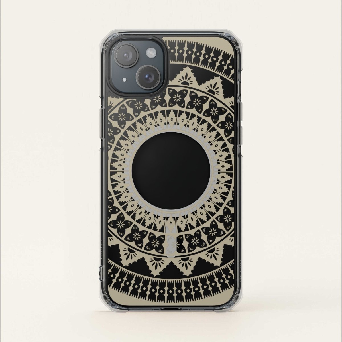 WOYC PasifikaOne MagSafe clear case for iPhone 16 with Fiji Reversed design, transparent protective cover with MagSafe compatibility.