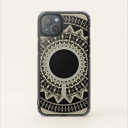 WOYC PasifikaOne MagSafe clear case for iPhone 16 with Fiji Reversed design, transparent protective cover with MagSafe compatibility.