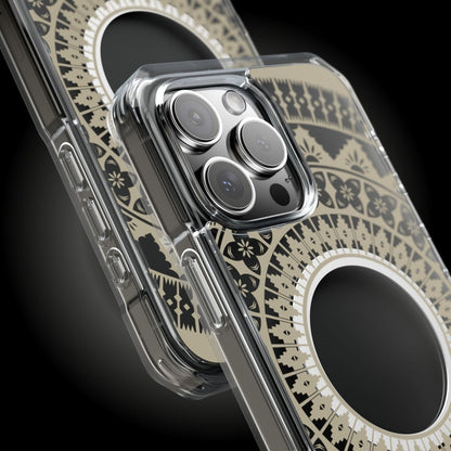 WOYC PasifikaOne MagSafe clear case for iPhone 16 featuring Fiji Reversed design, transparent protective cover with MagSafe compatibility