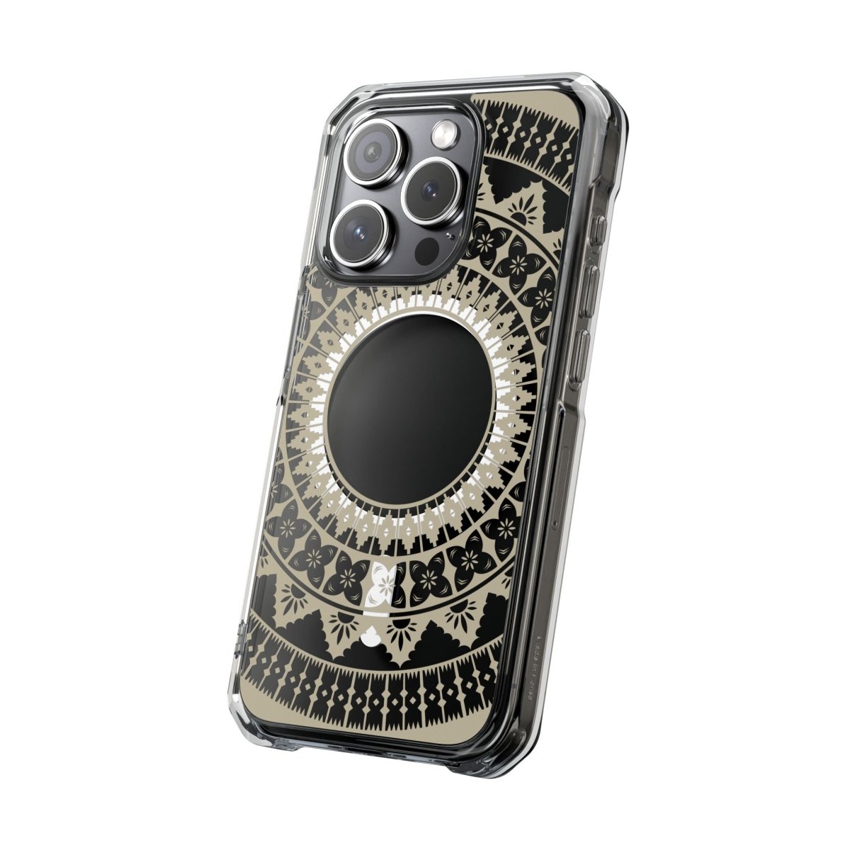 PasifikaOne MagSafe clear iPhone case with Fiji Reversed design for iPhone 16, showcasing a transparent protective cover.