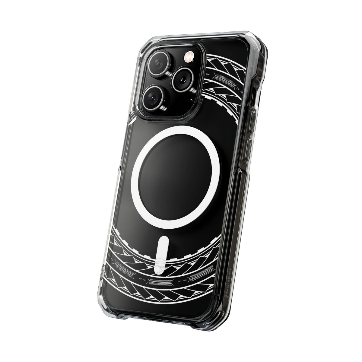 WOYC PasifikaOne MagSafe clear case for iPhone 16 featuring Samoan Arrows design, made for AU, NZ, and USA markets.