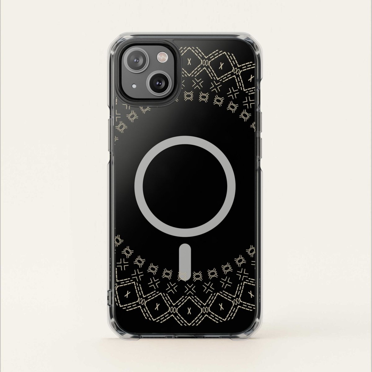 PasifikaOne MagSafe clear case for iPhone 16 featuring Samoan Malu design, transparent protective Magsafe case.