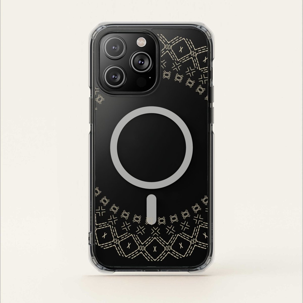 PasifikaOne MagSafe clear case for iPhone 16 with Samoan Malu design, transparent protective iPhone Magsafe case.