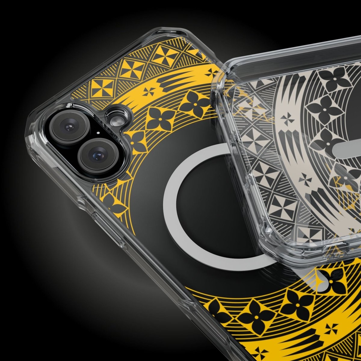 WOYC PasifikaOne MagSafe iPhone clear case in Tongan Yellow, transparent protective cover for iPhone 16 with MagSafe compatibility