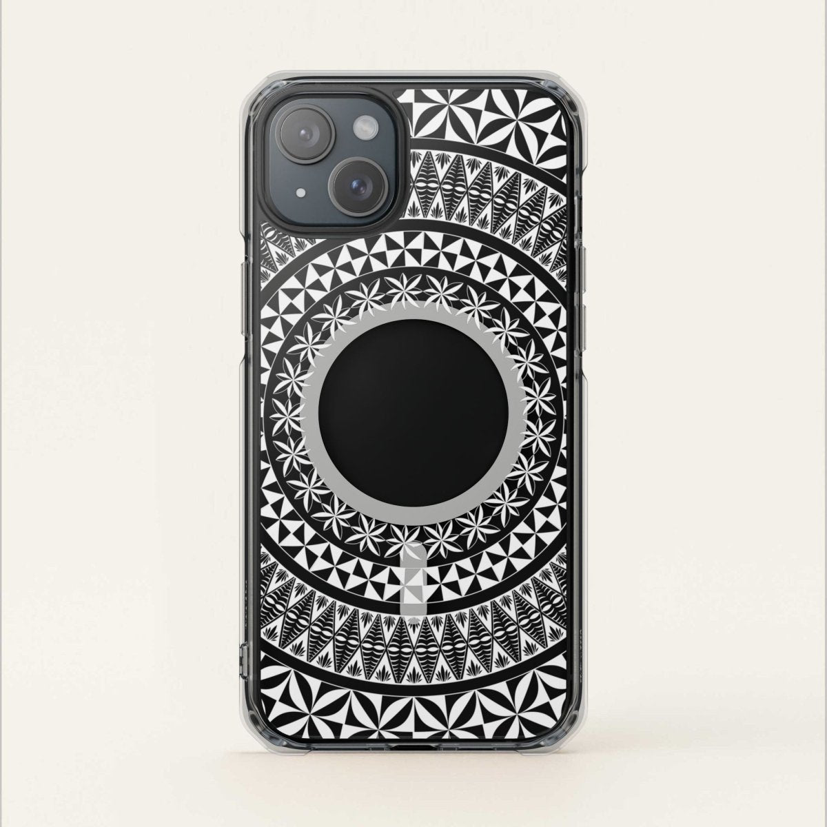 PasifikaOne MagSafe clear case for iPhone 16, featuring Tongan design and transparent protective cover.